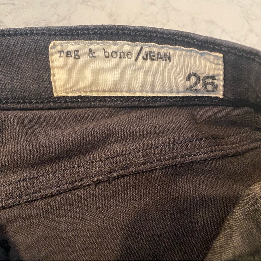 NWOT rag & bone distressed charcoal grey skinny jean - Picture 7 of 13